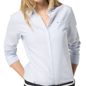 TOMMY HILFIGER OXFORD BLUE & WHITE STRIPED SHIRT